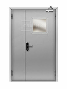 Дверь противопожарная ДПМ EI-60 полуторная с остеклением 1200×2100