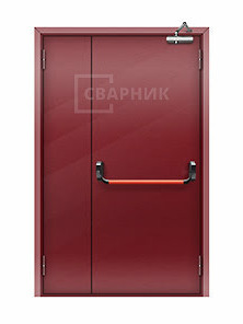 Полуторная глухая противопожарная дверь ДПМ-02 EI-60 с антипаникой